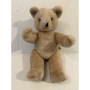 Vintage Jointed Plush Stuffed Animal Teddy Bear 12” Poseable Arms Legs Tan